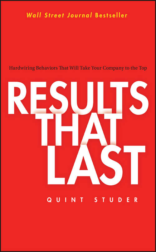 Book cover of Results That Last