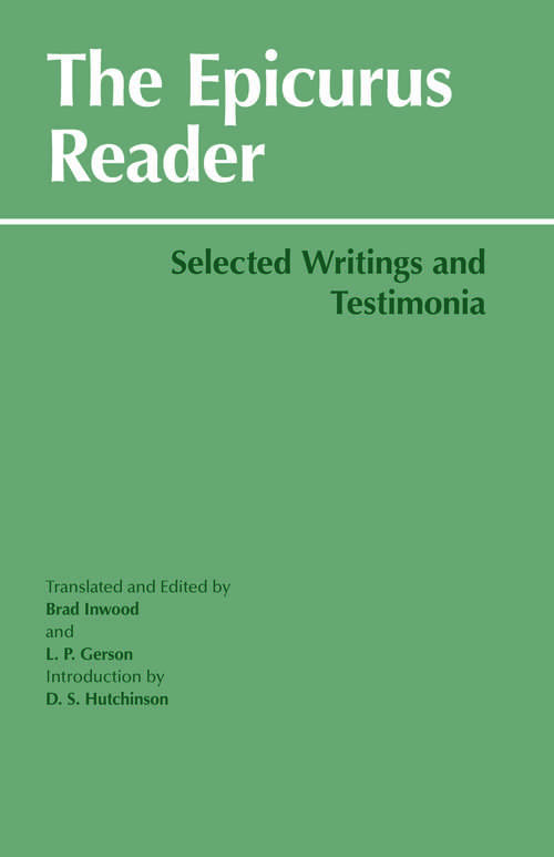 Book cover of The Epicurus Reader: Selected Writings and Testimonia