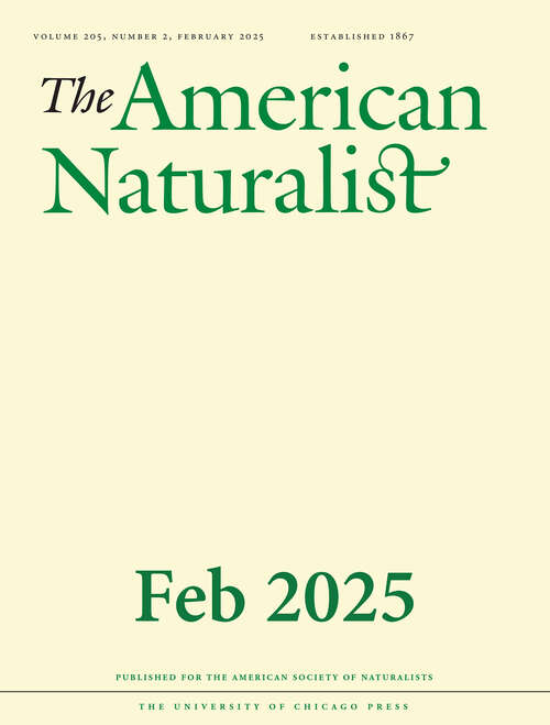 Book cover of The American Naturalist, volume 205 number 2 (February 2025)
