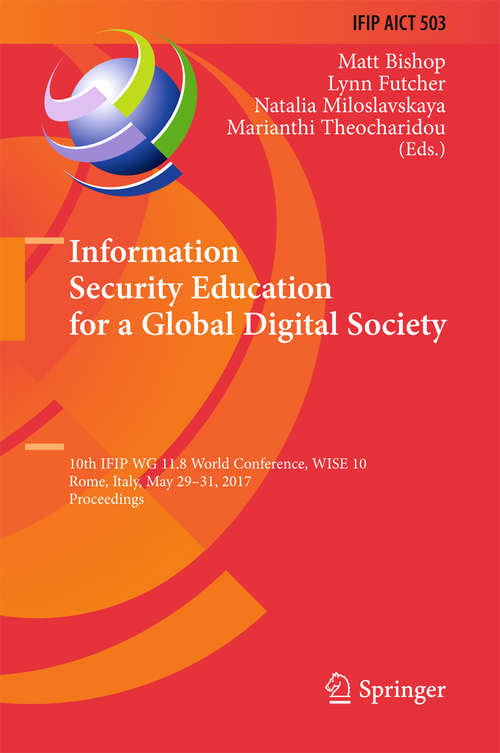 Book cover of Information Security Education for a Global Digital Society