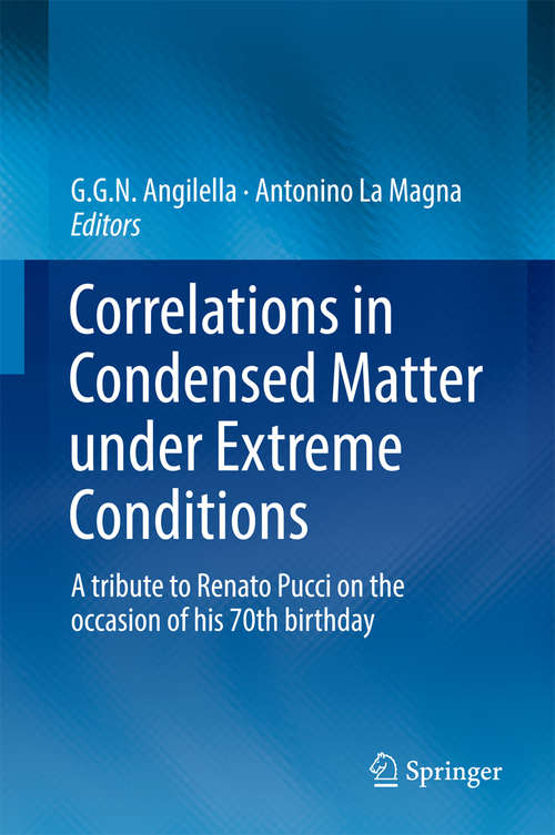 Book cover of Correlations in Condensed Matter under Extreme Conditions