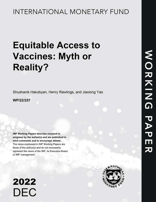 Book cover of Equitable Access to Vaccines: Myth or Reality?