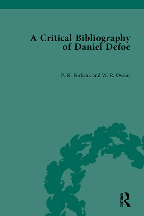A Critical Bibliography of Daniel Defoe