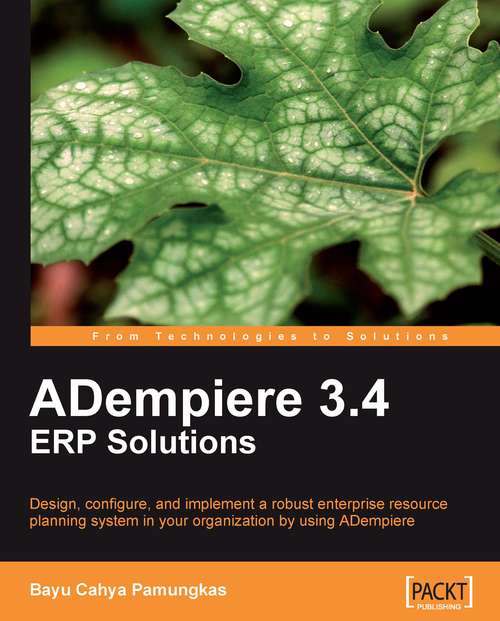 Book cover of ADempiere 3.4 ERP Solutions