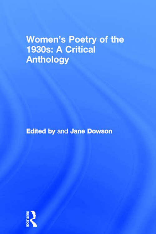 Cover image of Women's Poetry of the 1930s