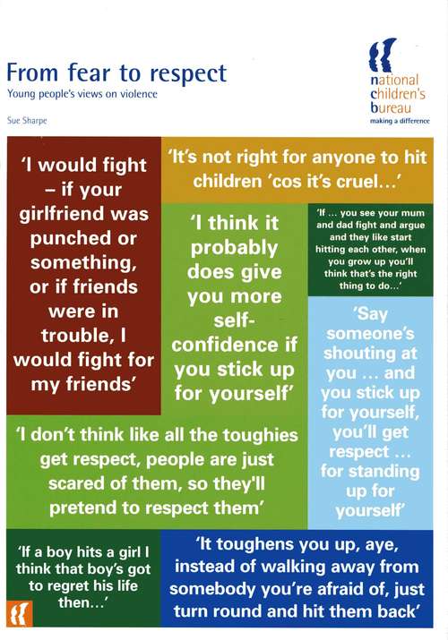 Book cover of From Fear to Respect: Young people’s views on violence (PDF)