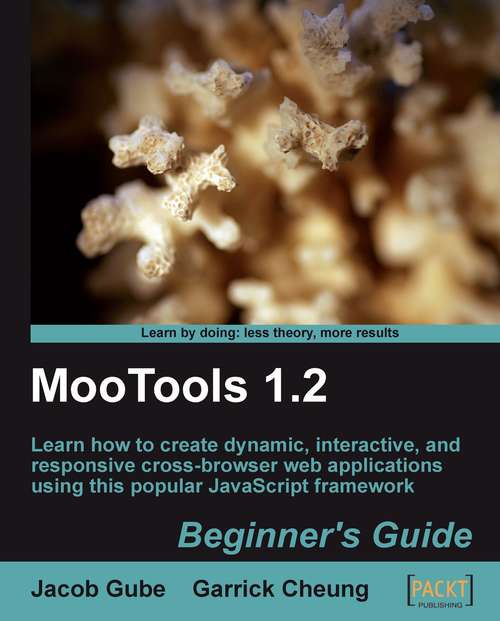 Book cover of MooTools 1.2 Beginner's Guide