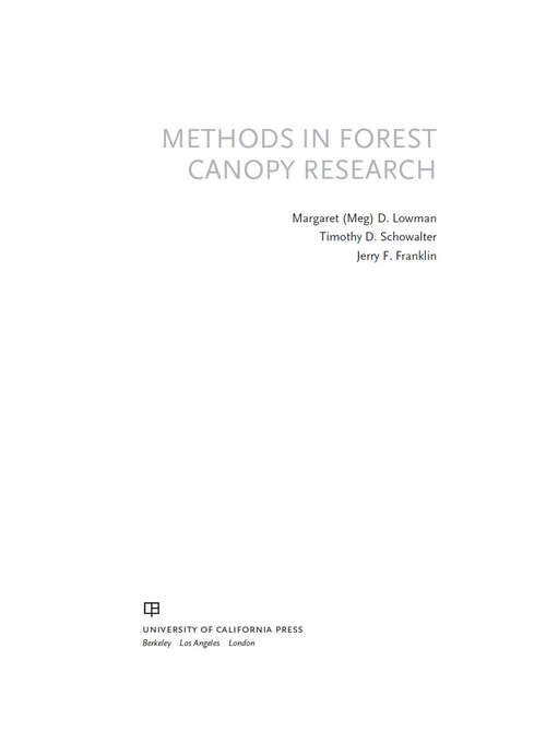 Book cover of Methods in Forest Canopy Research