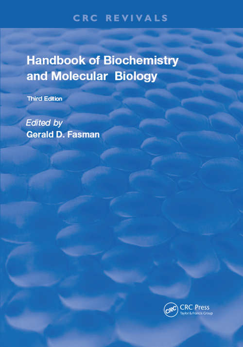 Book cover of Handbook of Biochemistry: Section C Lipids Carbohydrates & Steroids, Volume l (3) (Routledge Revivals Ser.)