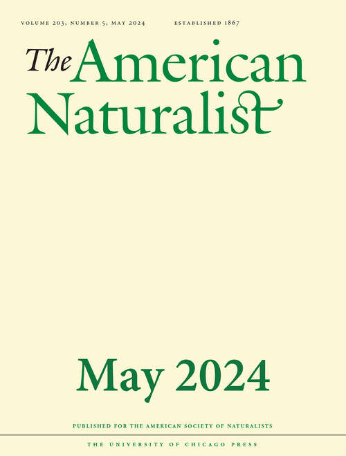 Book cover of The American Naturalist, volume 203 number 5 (May 2024)