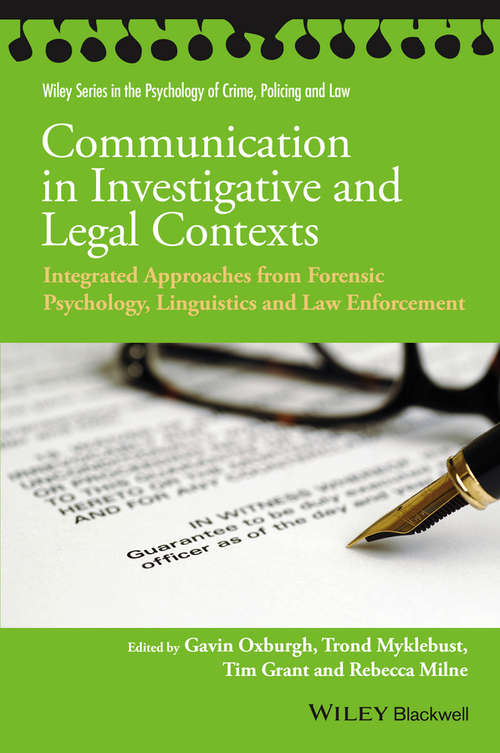 Book cover of Communication in Investigative and Legal Contexts