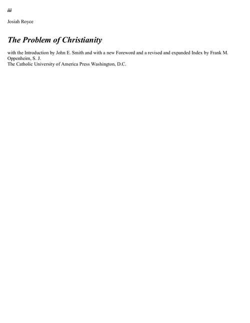 Book cover of The Problem of Christianity
