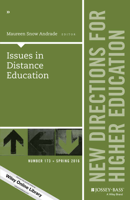 Book cover of Issues in Distance Education: New Directions for Higher Education, Number 173