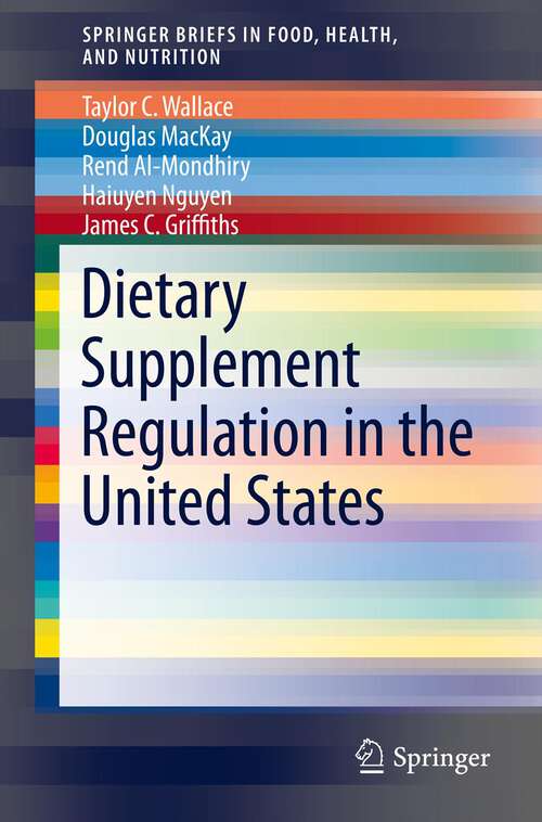 Book cover of Dietary Supplement Regulation in the United States