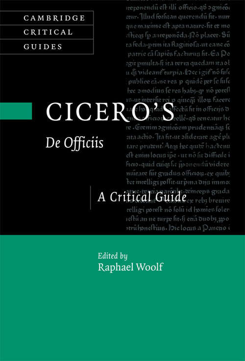 Book cover of Cicero's ‘De Officiis': A Critical Guide (Cambridge Critical Guides)