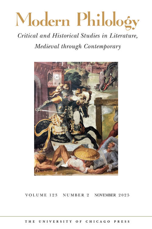 Book cover of Modern Philology, volume 123 number 2 (November 2025)