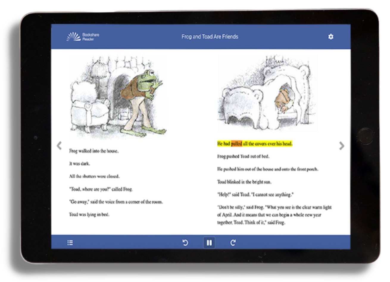 Bookshare Reader on tablet.